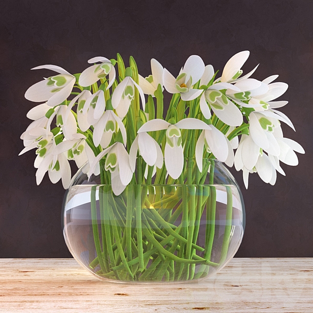 Snowdrops in a vase 3DSMax File - thumbnail 1