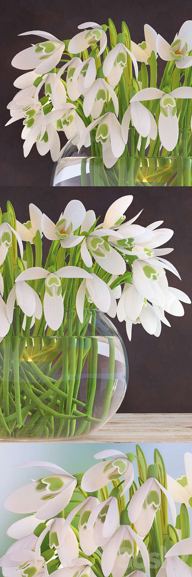 Snowdrops in a vase 3DSMax File - thumbnail 2