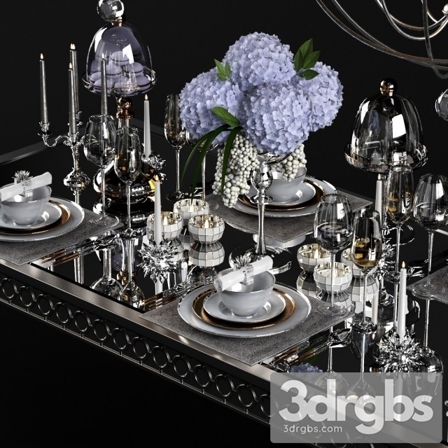 Sophie Mirrored Dining Table 3dsmax Download - thumbnail 1