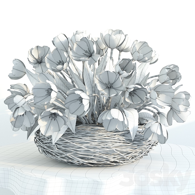 spring tulips in the nest 3DS Max Model - thumbnail 2