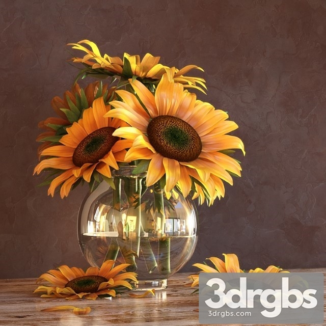 Sunflowers in a Vase 3dsmax Download - thumbnail 1