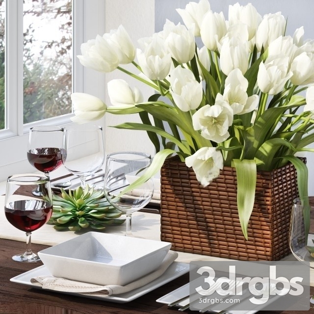 Tableware Tulips 3dsmax Download - thumbnail 1