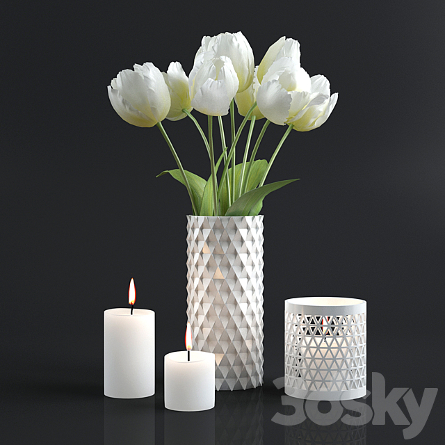 Tulips and candles 3DSMax File - thumbnail 1