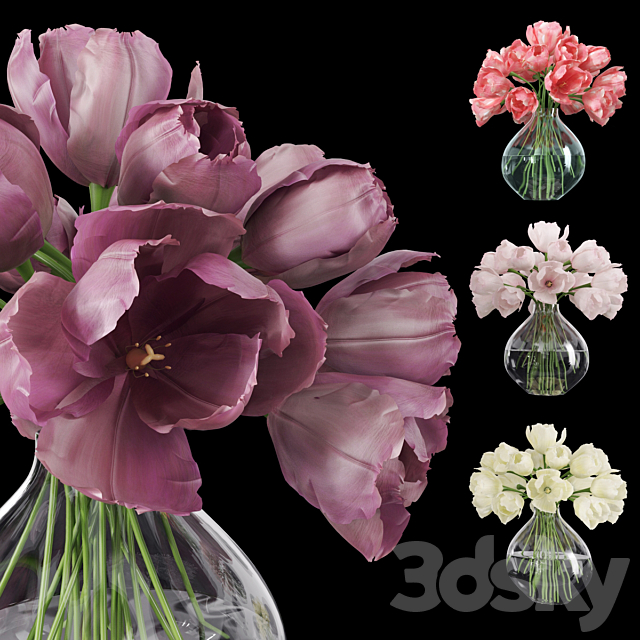 Tulips in a Vase 3 3DS Max Model - thumbnail 2