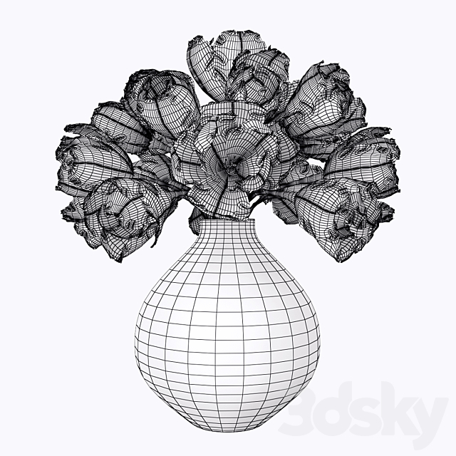 Tulips in a Vase 3 3DS Max Model - thumbnail 3