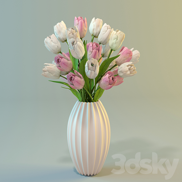 Tulips in a vase 3ds Max - thumbnail 1