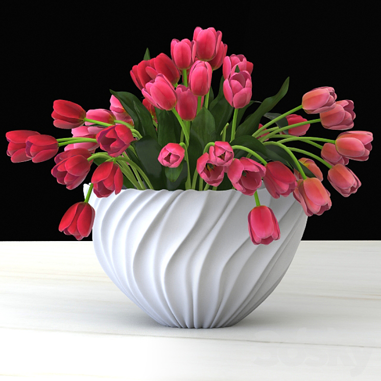 Tulips in a vase 3DS Max - thumbnail 1