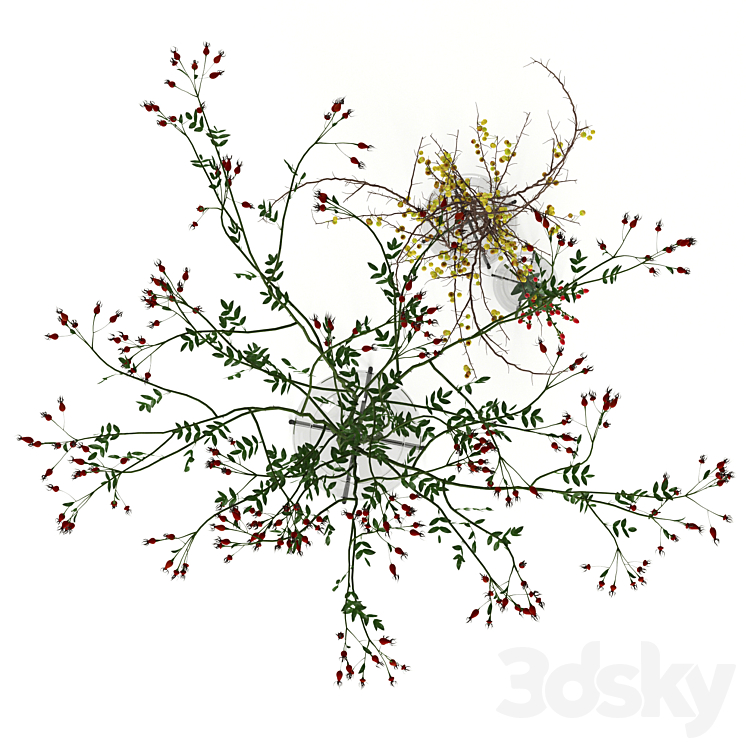 Twigs in Echasse Vases 3DS Max - thumbnail 2