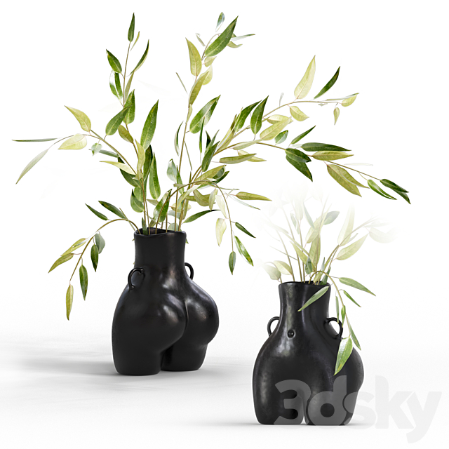 Vase black Love Handles Anissa Kermiche 3DSMax File - thumbnail 1