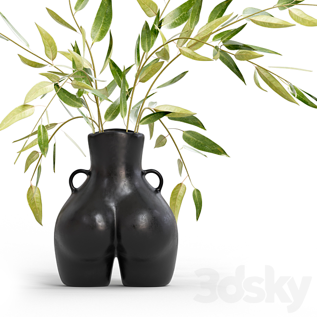 Vase black Love Handles Anissa Kermiche 3DSMax File - thumbnail 2