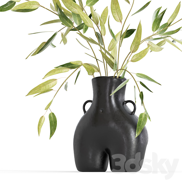 Vase black Love Handles Anissa Kermiche 3DSMax File - thumbnail 3