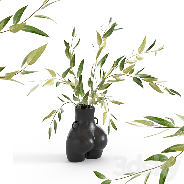 Vase black Love Handles Anissa Kermiche 3DSMax File - thumbnail 4