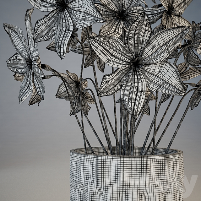 Vase Godkanna & Narcissus 3ds Max - thumbnail 3