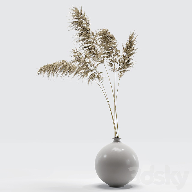 Vase with dried flowers 0002 3DS Max Model - thumbnail 3