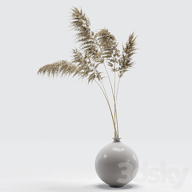 Vase with dried flowers 0002 3DSMax File - thumbnail 1