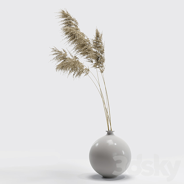 Vase with dried flowers 0002 3DSMax File - thumbnail 3