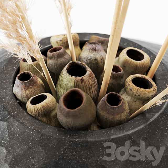 Vase with dried plants 3DSMax File - thumbnail 3