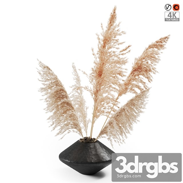 Vase with dried plants - thumbnail 1