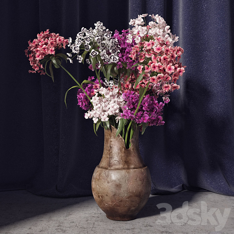 Vase with flowers 3DS Max - thumbnail 1