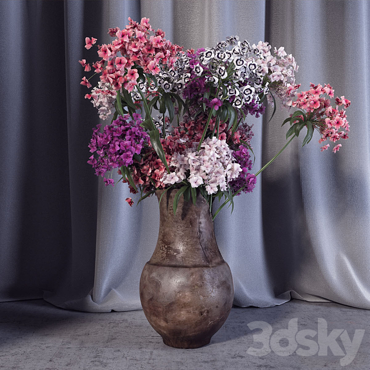 Vase with flowers 3DS Max - thumbnail 2