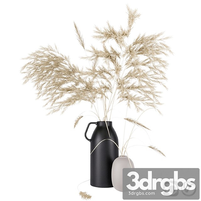 Vases set by h & m with pampas grass - thumbnail 1