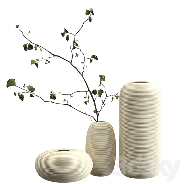 Vases with branch 3ds Max - thumbnail 1