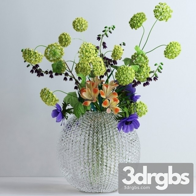 Viburnum Anemones Alstromeria 3dsmax Download - thumbnail 1