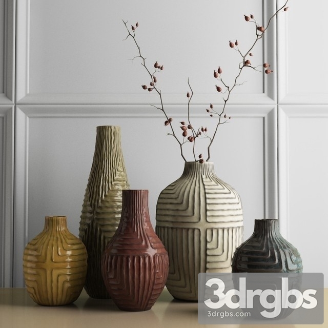 West Elm Linework Vases 3dsmax Download - thumbnail 1