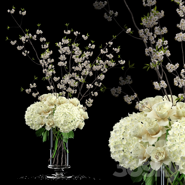 White bouquet 3DSMax File - thumbnail 1