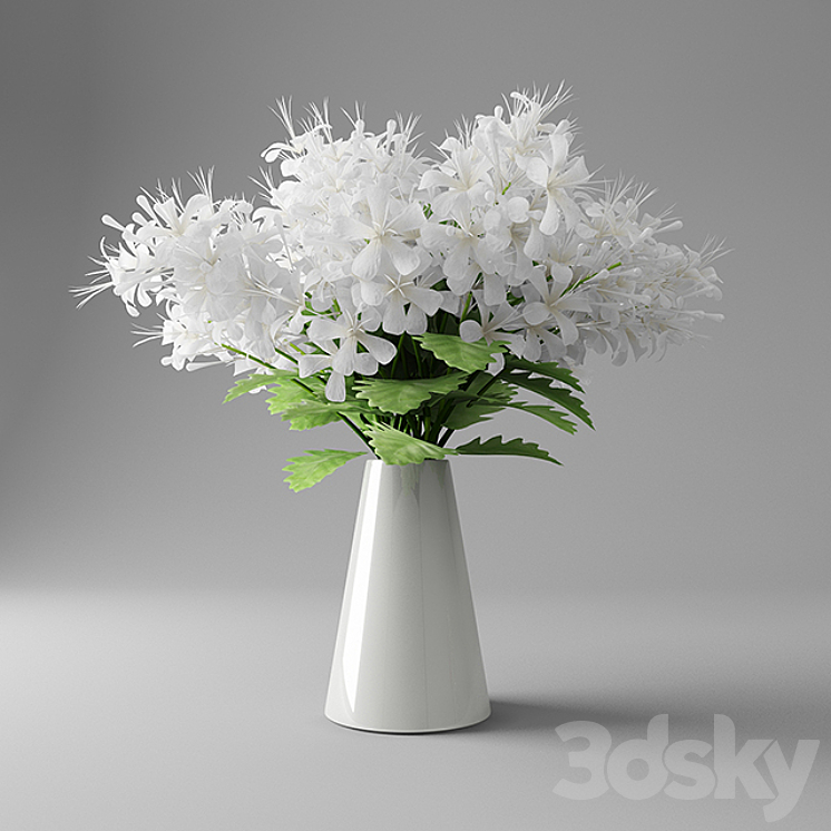 White butterfly in Vase 3DS Max - thumbnail 1