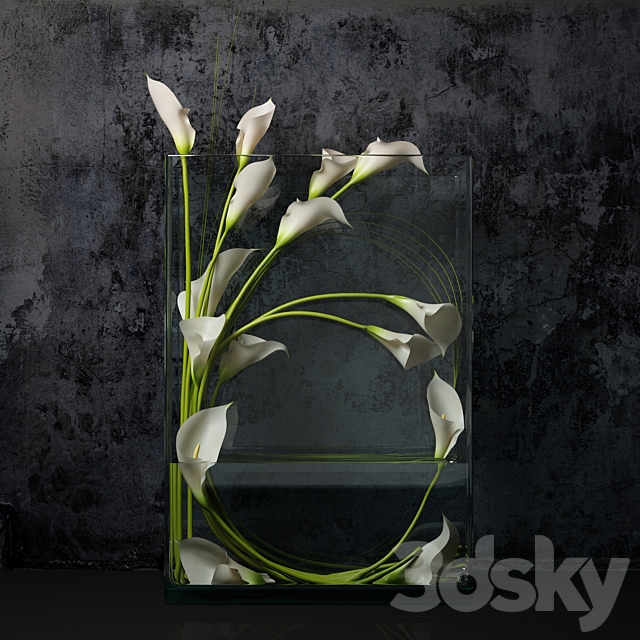 White calla 3DS Max Model - thumbnail 1