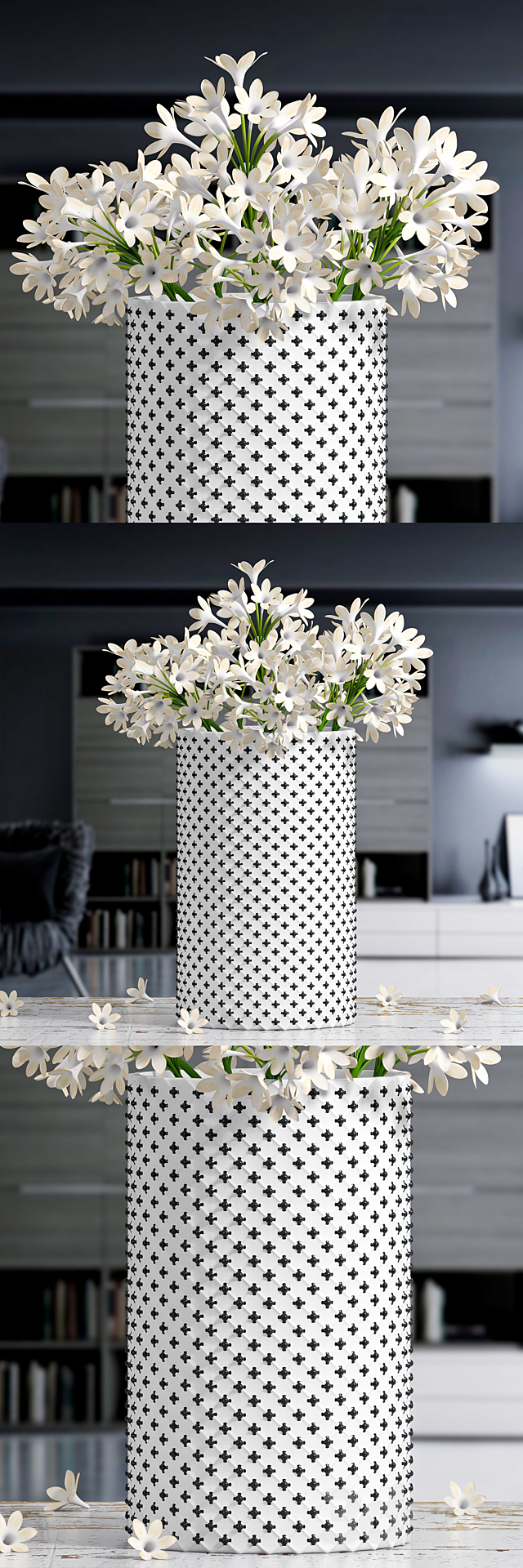 White Flower Vase 3DSMax File - thumbnail 1