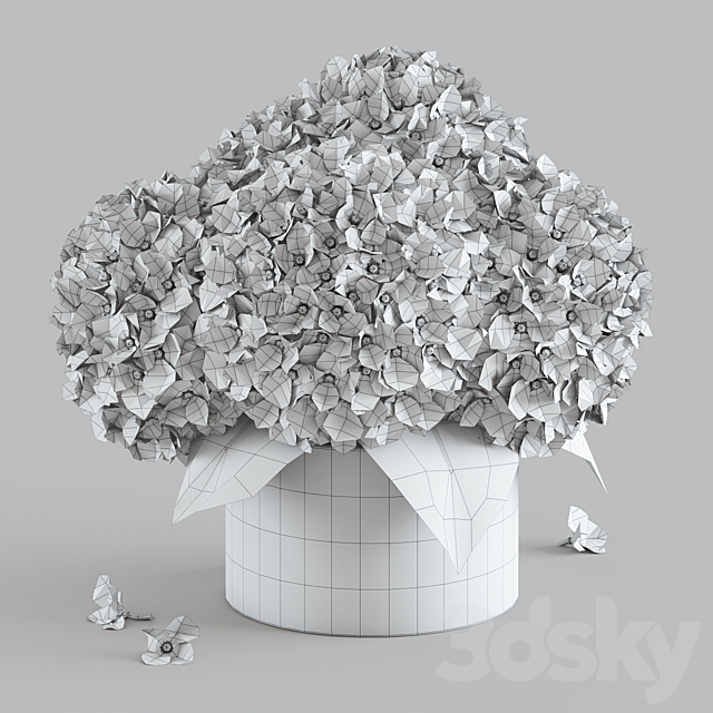 White hydrangea bouquet 3DS Max Model - thumbnail 2