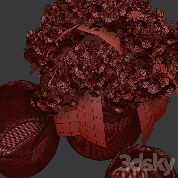 white hydrangea changeable vase 3DS Max - thumbnail 2