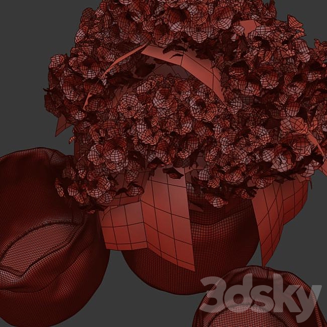 white hydrangea changeable vase 3DSMax File - thumbnail 2