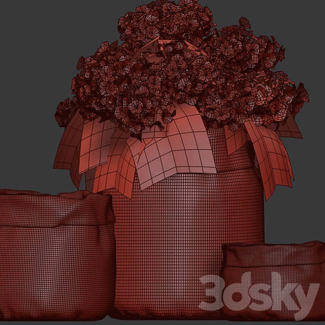 white hydrangea changeable vase 3DSMax File - thumbnail 3