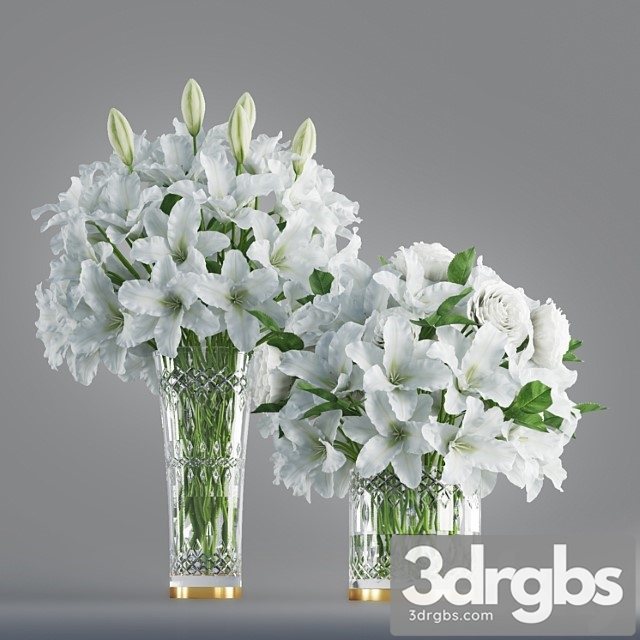 White Lily In Crystal Vase 1 3dsmax Download - thumbnail 1