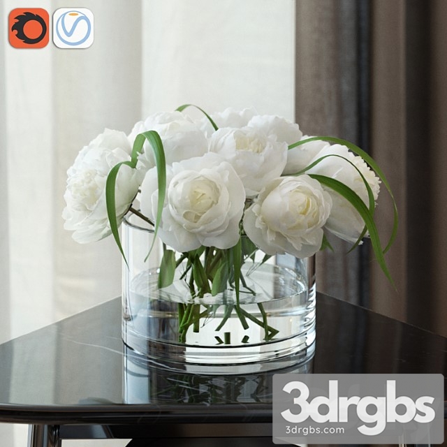 White Peonies 2 3dsmax Download - thumbnail 1