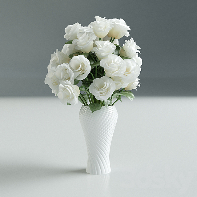 White Rose in Vase 3DSMax File - thumbnail 1
