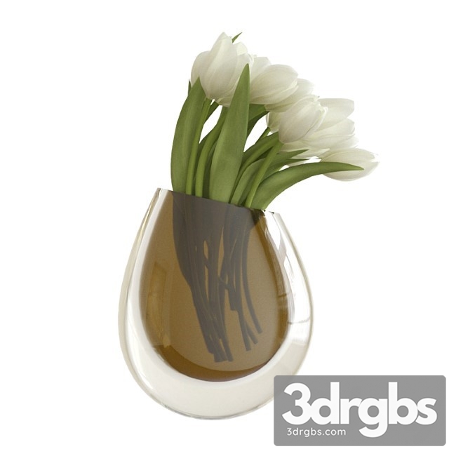 White Tulips In A Vase 1 3dsmax Download - thumbnail 1