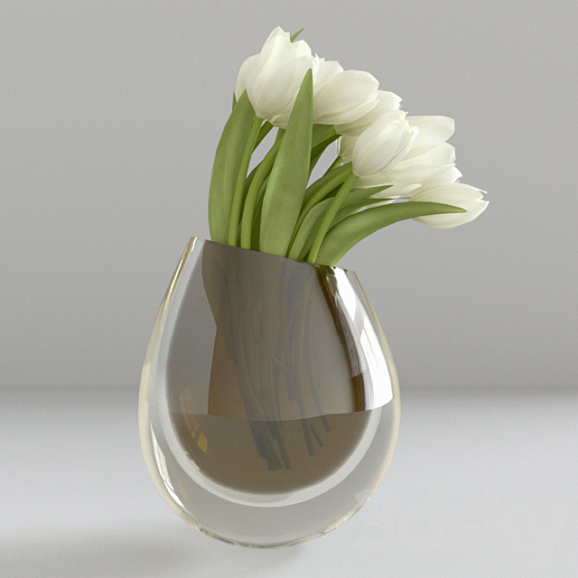 White tulips in a vase 3ds Max - thumbnail 2