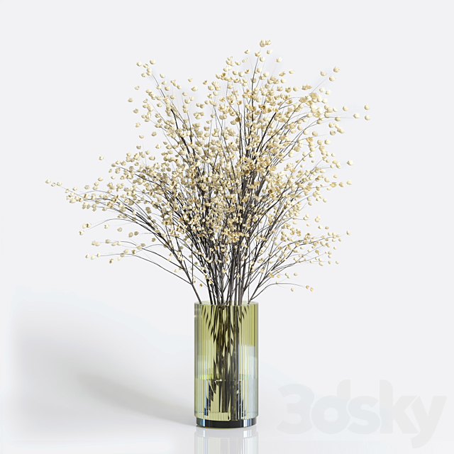 Yellow flowers with yellow galss vase – bouquet 23 3DSMax File - thumbnail 2