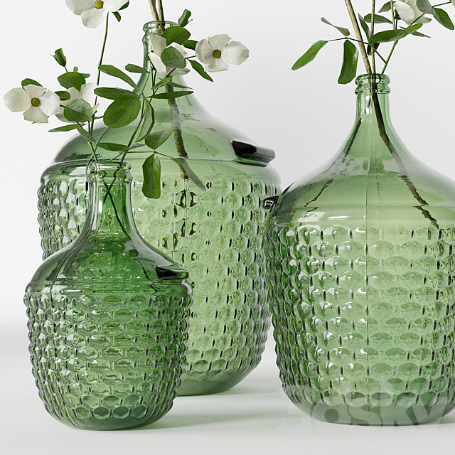 Zara glass bottles 3DSMax File - thumbnail 3