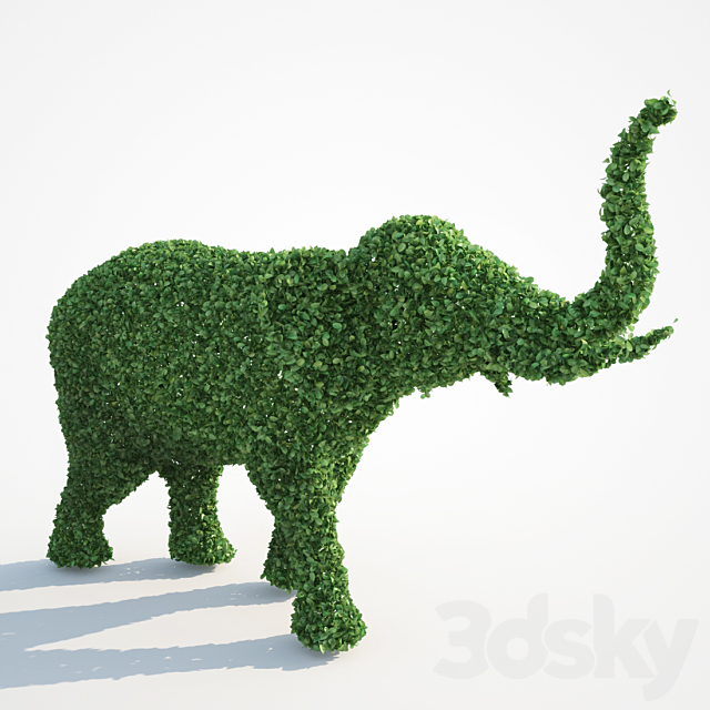 Topiary Elephant 3ds Max - thumbnail 2