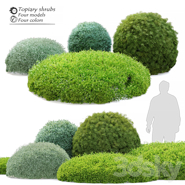 Topiary shrubs 3ds Max - thumbnail 1