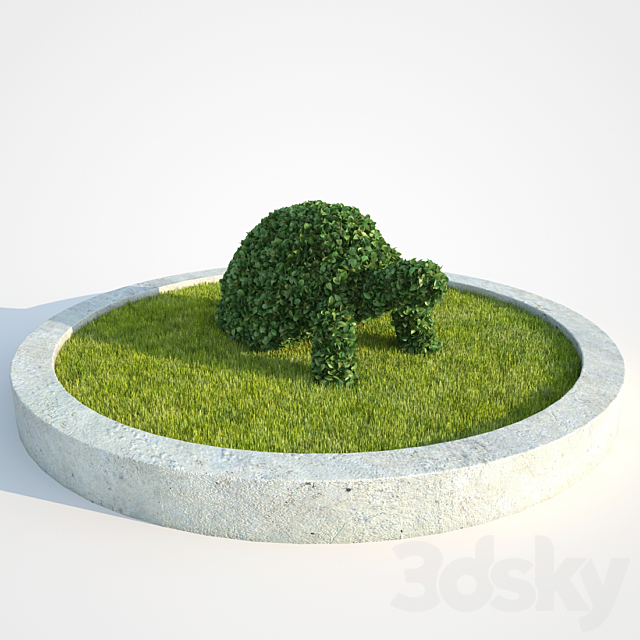 Turtle Topiary 3DS Max Model - thumbnail 2