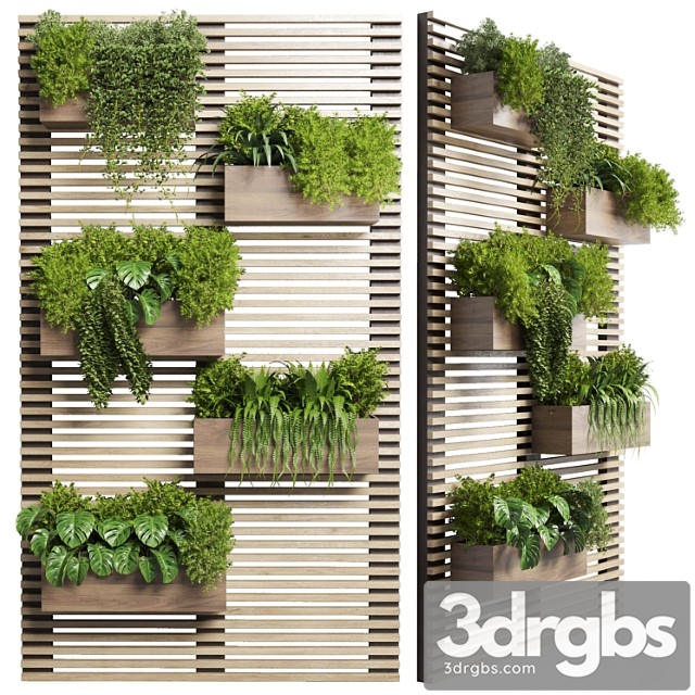 Collection outdoor indoor plant stand wall wood vase 02 - thumbnail 1