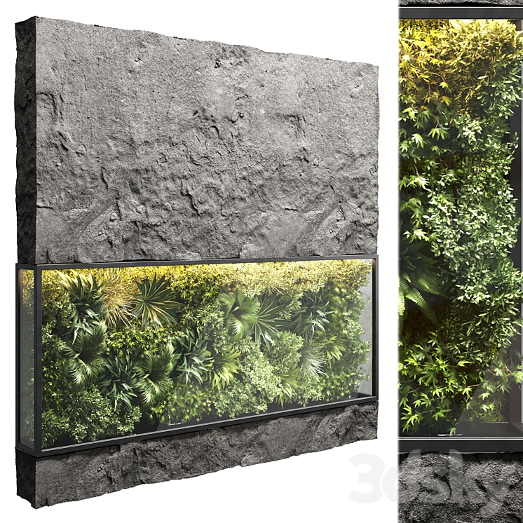collection outdoor plant stand rock vertical garden wall glass bax vase 12 corona 3DS Max Model - thumbnail 1