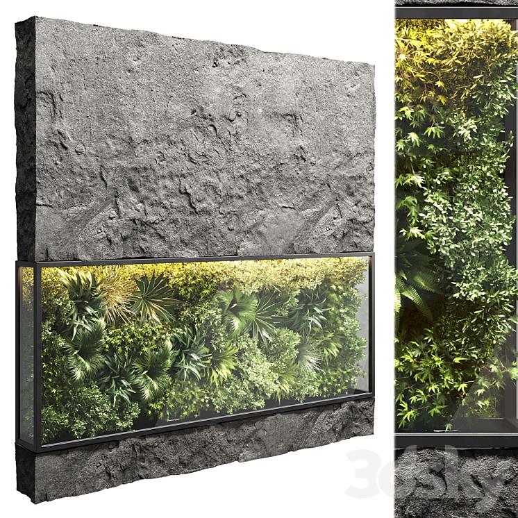 collection outdoor plant stand rock vertical garden wall glass bax vase 12 corona 3DS Max - thumbnail 1