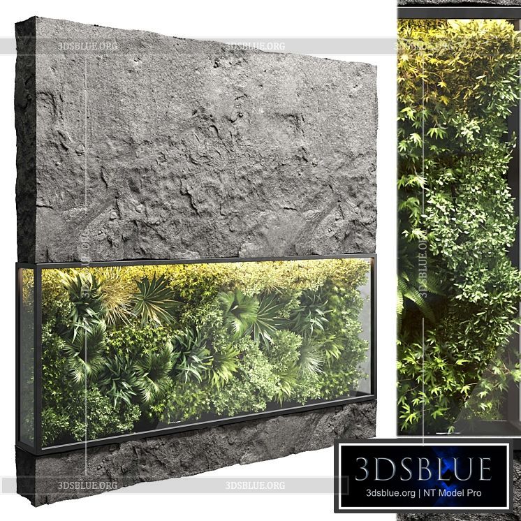 collection outdoor plant stand vertical garden wall glass box vase 3DS Max - thumbnail 3